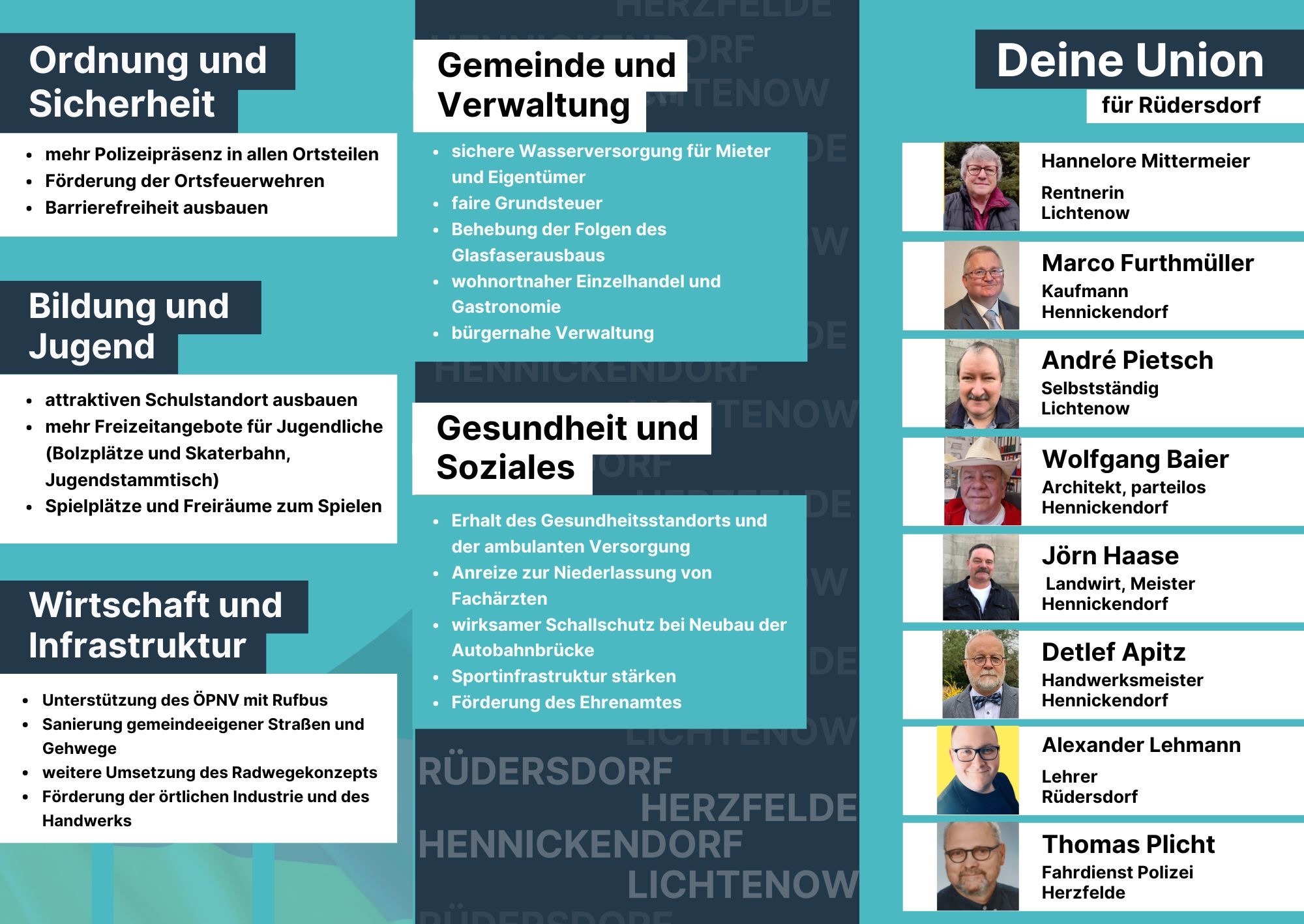 Deine Union fr Rdersdorf stellt sich zur Wahl